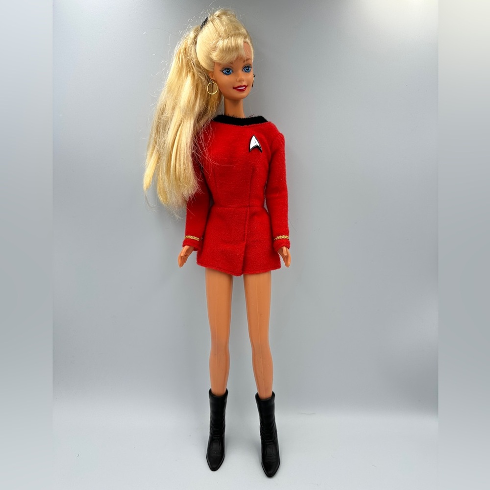 Vintage Star Trek Barbie Doll with red dress and boots - Mattel